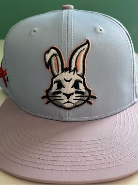 Men's Light Gray Baseballism Bad Hop Bunny Patch Snapback Hat